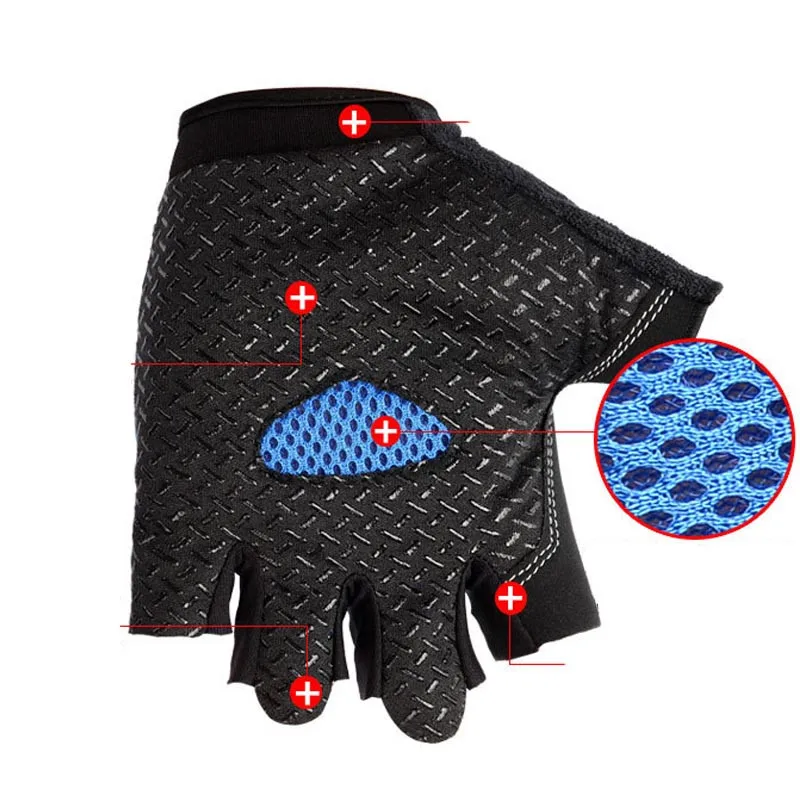 Перчатки для езды на мотоцикле с полупальцами дышащие противоскользящие мужские