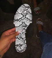 summer new style casual flat slippers lady snakeskin slipper fashion shoe for woman casual