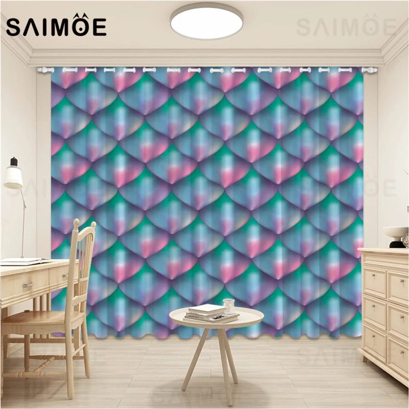 ATOMAX 3D рыбья чешуя занавеска s Роскошная Русалки Для Гостиной Современный арт для