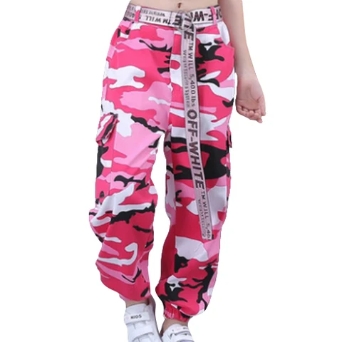 Уличная танцевальная одежда LOLanta для девочек, укороченная майка в стиле хип-хоп/камуфляжные штаны для бега