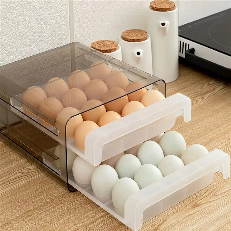 

Бытовой ящик для хранения яиц, ящик для хранения в холодильнике, пластиковый прозрачный двухслойный контейнер для вареников