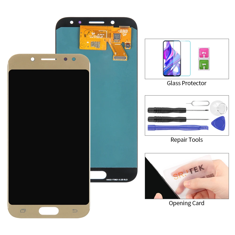 Супер AMOLED 5,2 сменный дисплей для SAMSUNG Galaxy J5 PRO J530 J530F lcd кодирующий преобразователь сенсорного экрана в сборе - Цвет: Gold no Frame