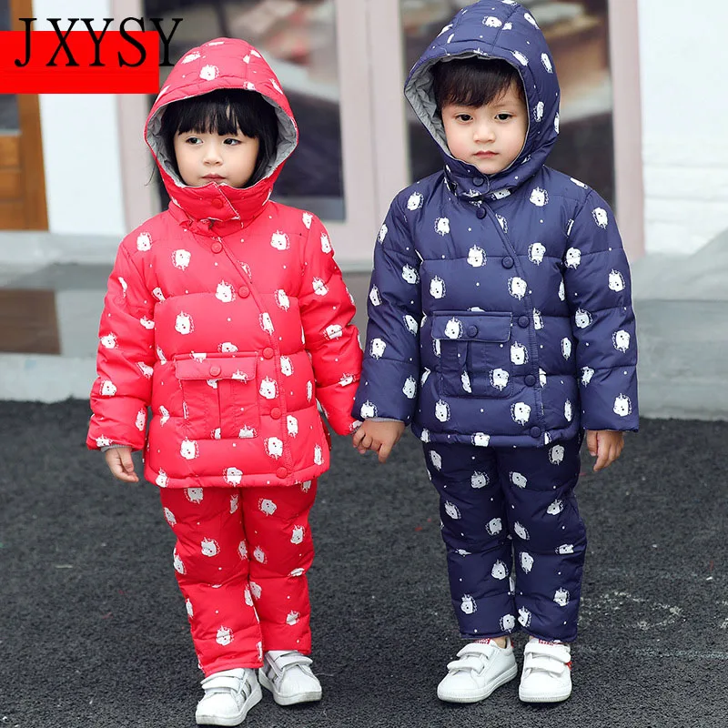 Детский зимний комбинезон комплект одежды зимняя куртка для маленьких мальчиков