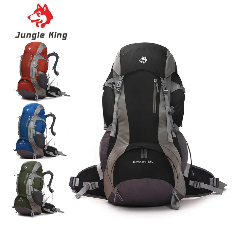 

Уличная нейлоновая сумка Jungle King CY1004 большой вместимости, 65 л, рюкзак для альпинизма унисекс для спорта, Путешествий, Походов, 1,8 кг