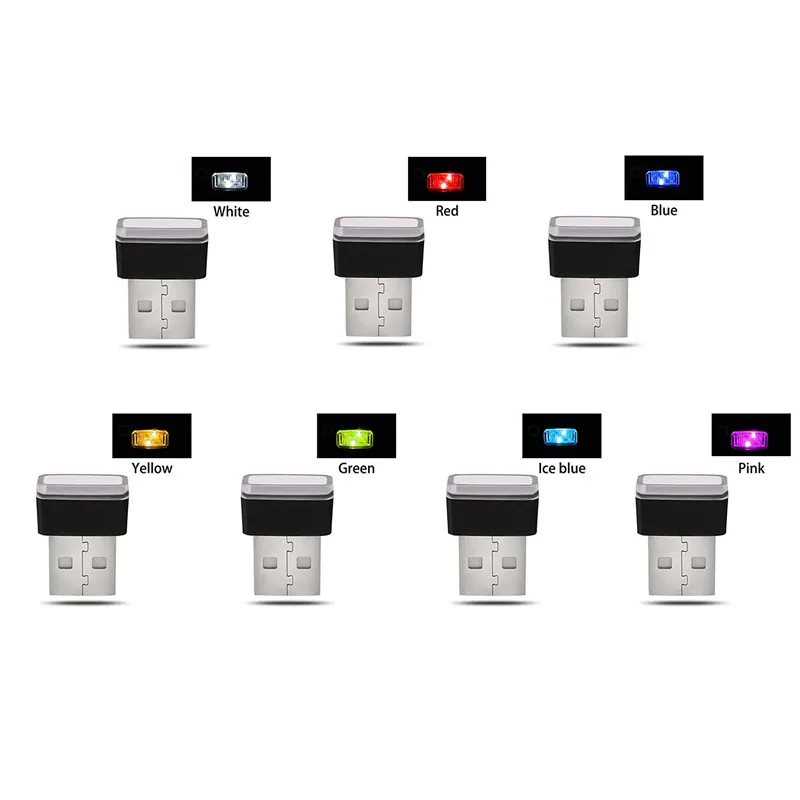 Мини светодиод машины светильник Авто USB атмосферный s интерьер автомобиля Plug And