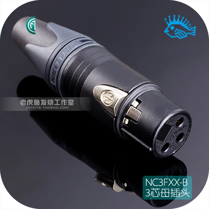 1 шт. Швейцария Neutrik NC3FXX B 3 pin XLR разъем Черный Позолоченный баланс гнездовой
