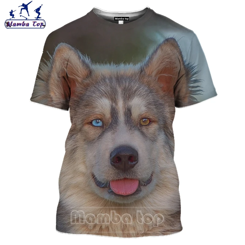 Футболка Mamba Top с Сибирским Хаски для мужчин и женщин популярная 3D-печать забавная