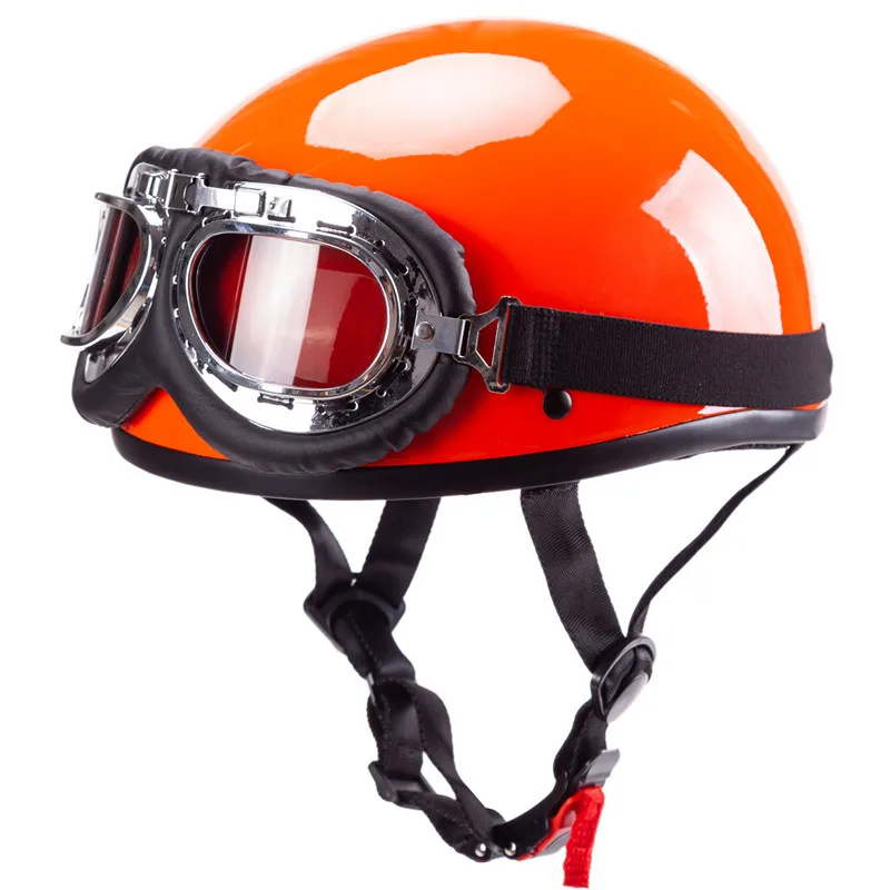 Мотоциклетный шлем немецкий стиль Пилот Мотоцикл открытое лицо Ретро полушлем