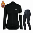 Женский комплект одежды для велоспорта, зимний шерстяной Трикотажный костюм для триатлона, с длинным рукавом