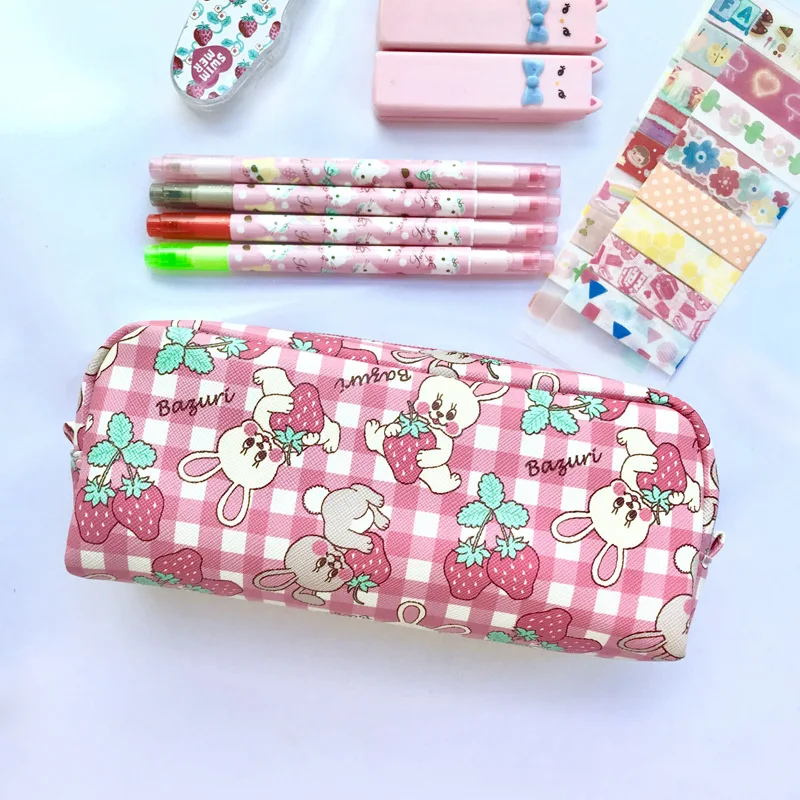 Японская каваи Сумка карандаш с единорогом и кроликом чехол из ПВХ высокой