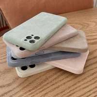 multicolor flannel cloth case for iphone 13 12 11 pro max plush cover for iphone xr x xs max 7 8 plus warm furry fabric cases