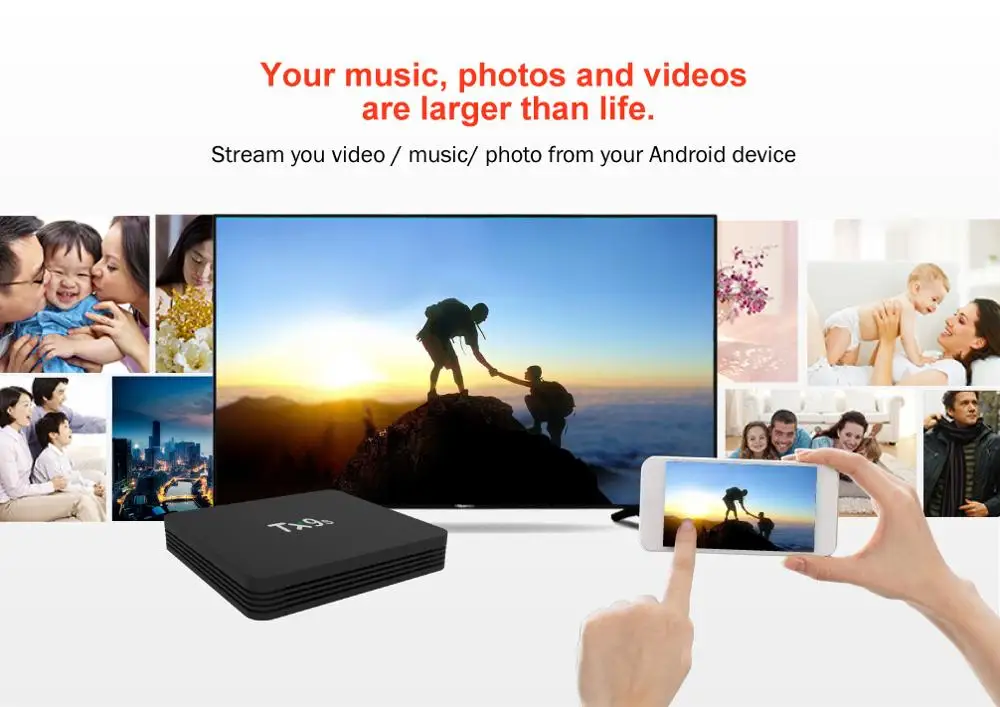 TX9S Android Smart TV Box Amlogic S912 2 ГБ 8 4k 7 60fps телеприставка 4G Wifi 1000 м поддержка Youtube Google Fast TVBOX