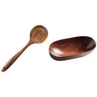 teak wood spoon long handle spoon wooden spoon wooden dried fruit dish solid wood tableware food serving tray