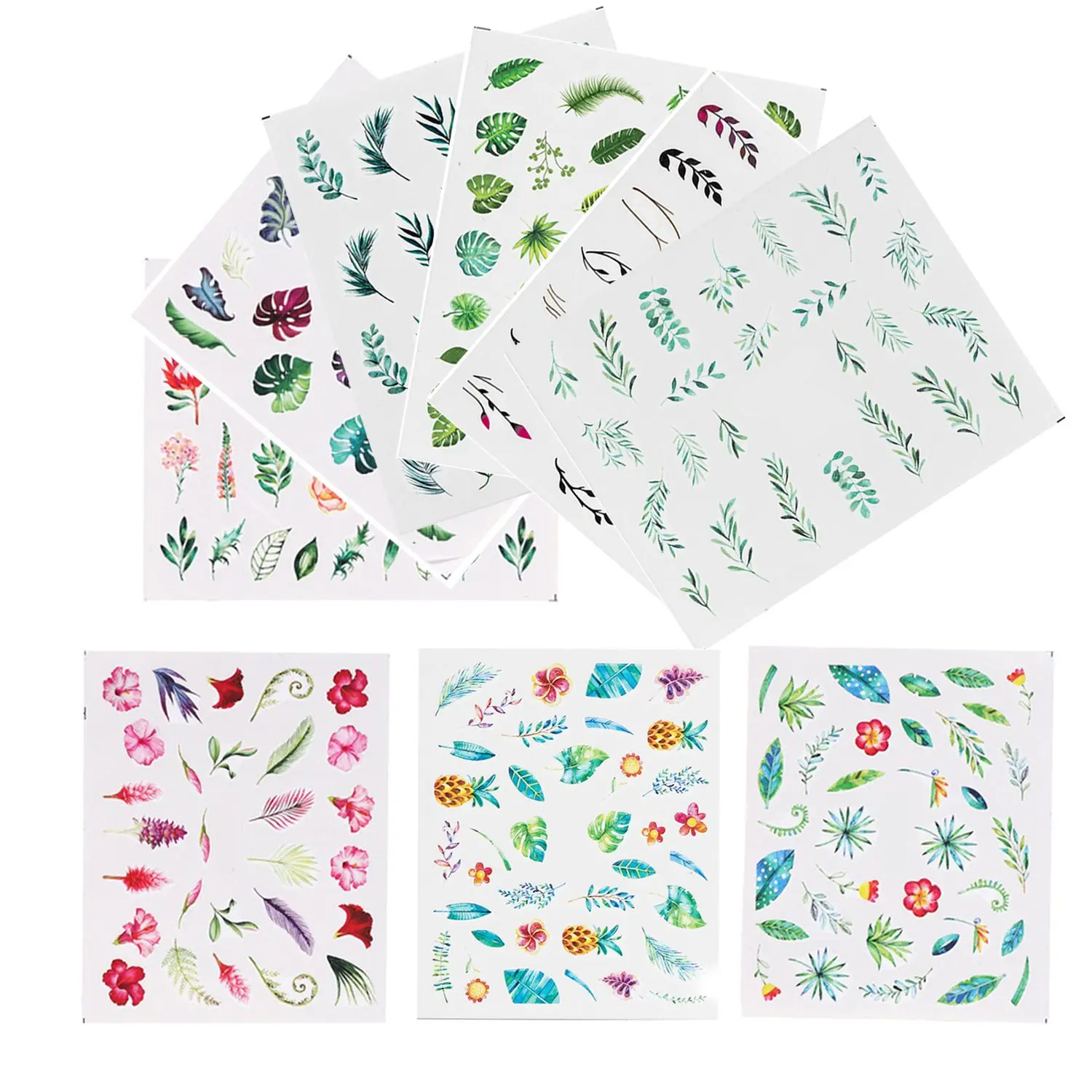 

Easy To Use Various DIY Slider Simple Summer Flower And Leaf Art Nail Stickers Water Sticker Decoration