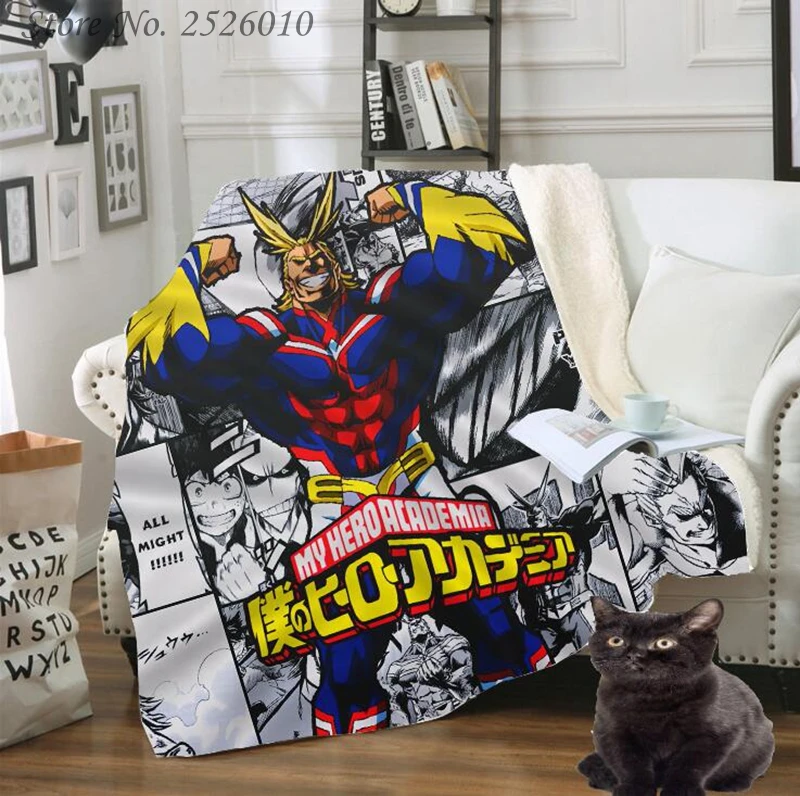 Одеяло My Hero academic 3D принт аниме для взрослых Флисовое одеяло подростков