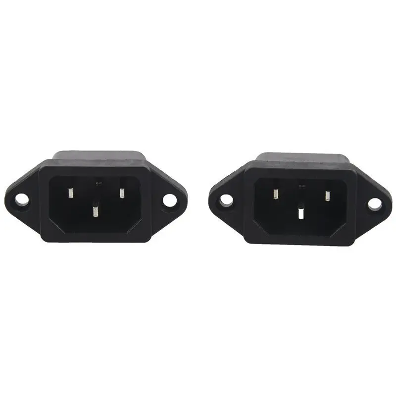 Винтовое крепление 3 штифта IEC320 C14 Входная розетка питания AC 250V 10A Черная упаковка