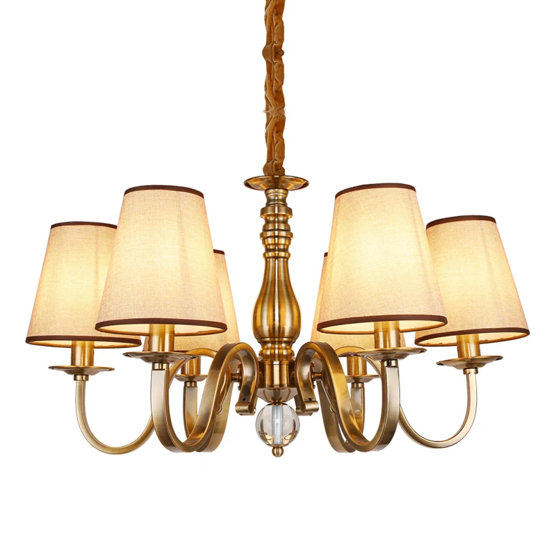 Европа ткань роскошные подвесные светильники люстры де cristal Ретро свеча люстра