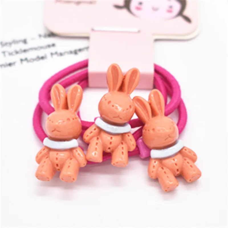 3PCS Koreaanse Acryl Animal Konijn Haar Tie Kids Hart Elastieken Elastiekjes Haaraccessoires Meisje Gift Mini Elastische t | Аксессуары