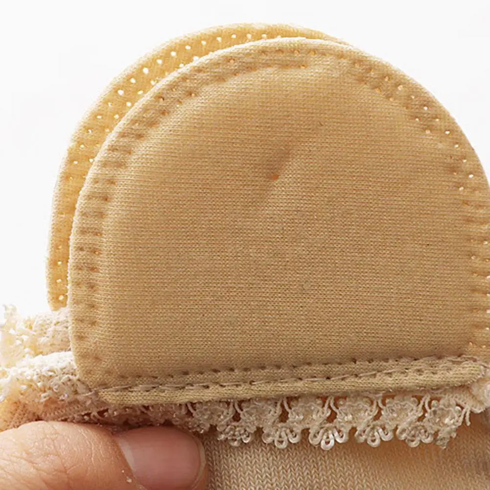 1Pair Five-finger Pad Shock-absorbing Sweat-absorbent Cotton Open Toe Boat Socks for High-heeled Shoes Forefoot Pads Foot Care