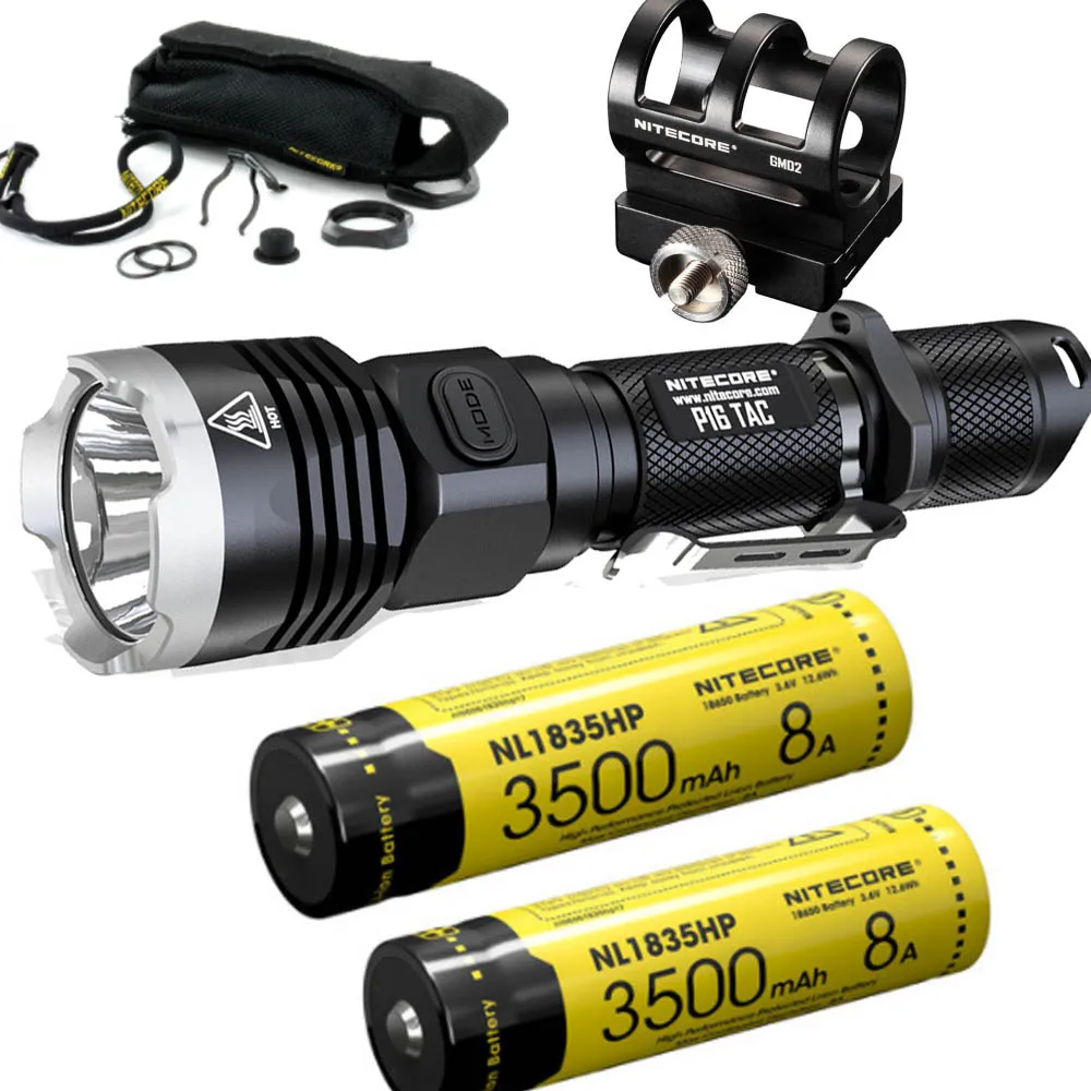 Тактический фонарь NITECORE P16Tac CREE поисковый с дальностью луча 1000 люмен 300 м U3 max