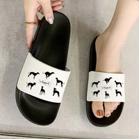 2021 new women beach slippers casual flip flops dog graphic print flat shoes female indoor slipper for women zapatillas mujer