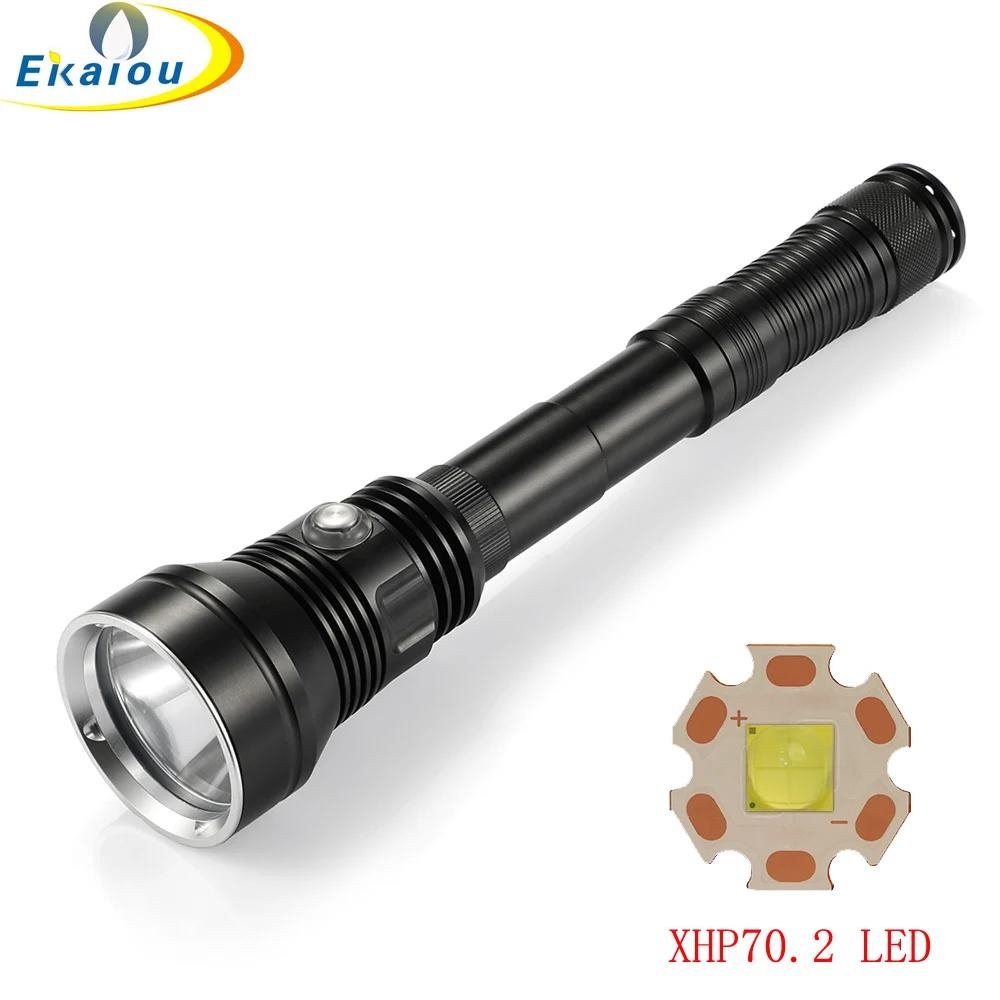 

High Quality XHP70.2 6000 Lumen Profession Waterproof LED Diving Flashlight Underwater 150M Torch Cave Spearfishing Dive Light