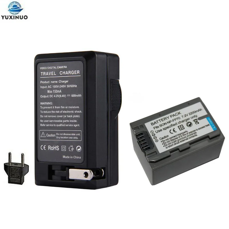 

2200mAh NP-FP70 NPFP70 Battery + AC Charger For Sony NP-FP30 FP50 FP51 FP60 FP71 FP90 FP91 DVD92 DVD103 DCR-SX40 SX41 HDR-CX105