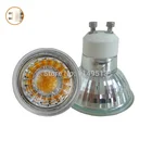 Светодиодный прожектор GU10 MR16, 10 шт., 220 В переменного тока, 5 Вт, стеклянный прожектор с регулируемой яркостью, теплый белый, холодный белый