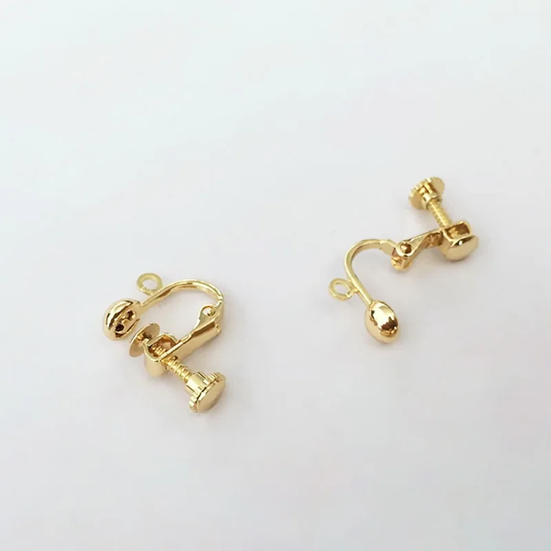 Позолоченные клипсы для ушей латунные висячие кольца серьги-Крючки изготовления
