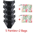 5 трусиков с 2 мешками, сексуальные кружевные герметичные менструальные трусики, новое дышащее быстровпитывающее нижнее белье, женские менструальные трусы, нижнее белье