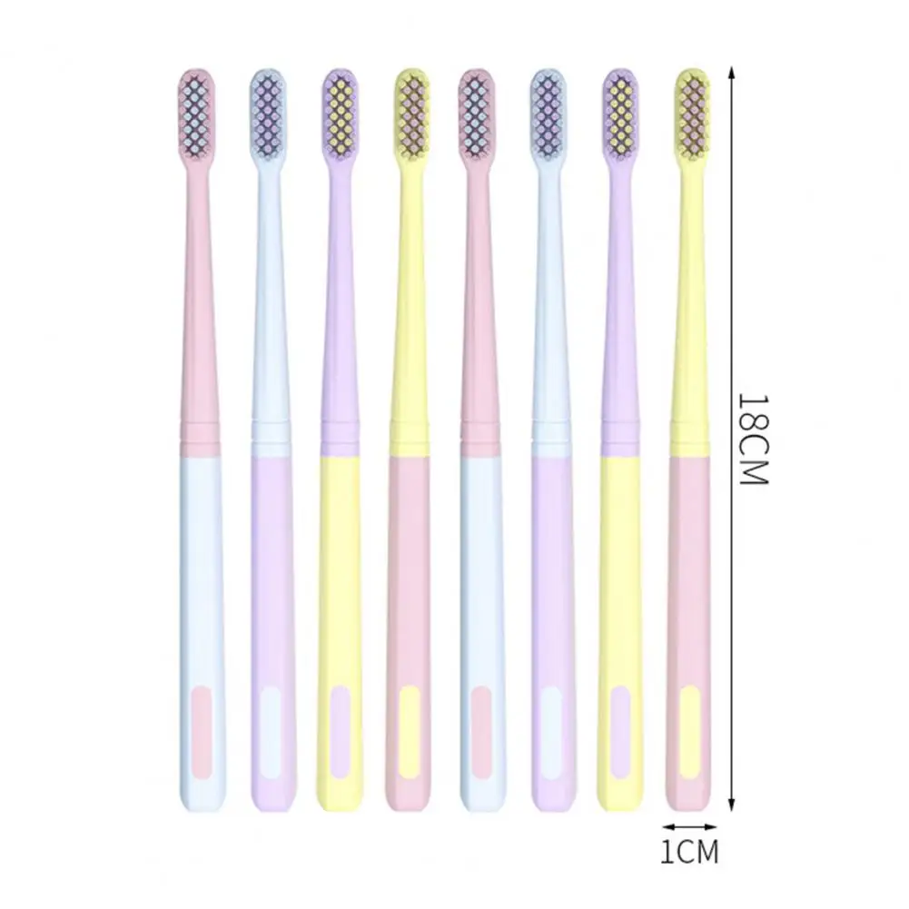 8pcs/bag Adult Colorful Small Head Toothbrush Set Fashion Simple Color Soft Hair Dental Care Teeth Whitening | Дом и сад