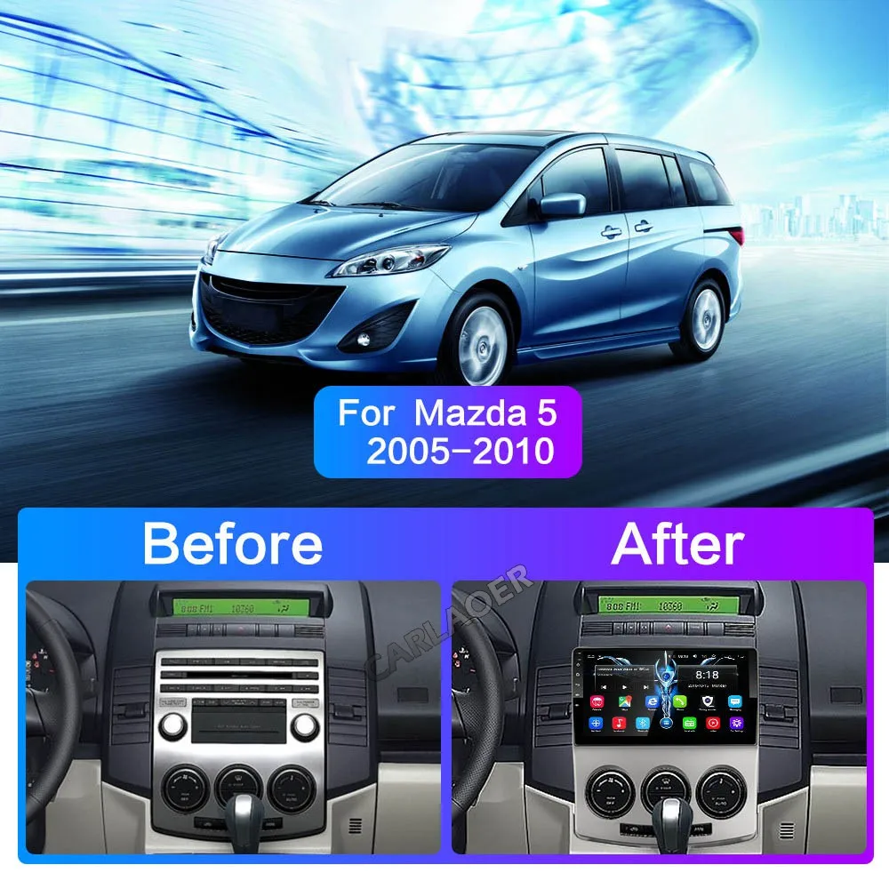 Для Mazda 5 2005 2010 2 Din Android автомобильный мультимедийный плеер 9 &quotFM радио GPS навигация