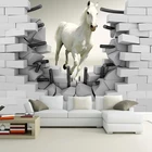 Настенные 3D-обои на заказ, стереоскопическое Объемное изображение космоса, белой лошади, настенная живопись для гостиной, кабинета, спальни, настенное искусство