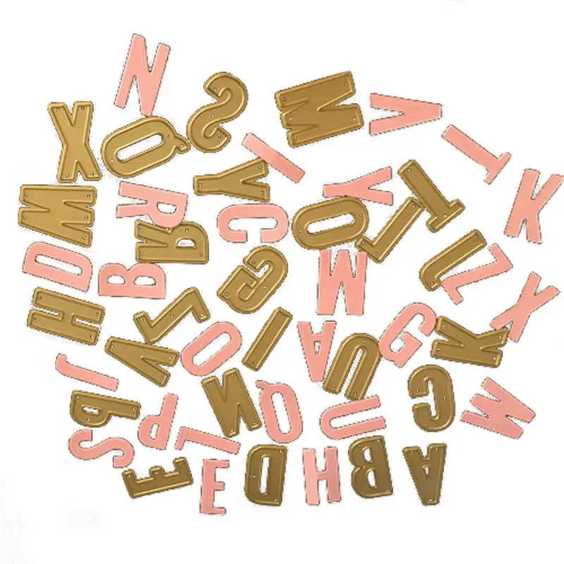 

L-Sunday Crafts Die Cuts 26Pcs English Letters Cutting Dies Stencils Scrapbooking Embossing Paper Cardmaking Crafts
