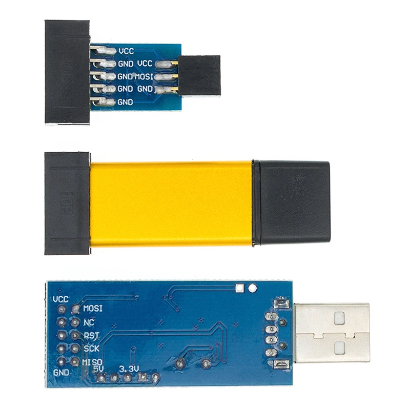 Программатор USB ISP ASP ATMEGA8 ATMEGA128 с поддержкой Win7 64K 10Pin на 6 Pin 1 шт.|Интегральные схемы|