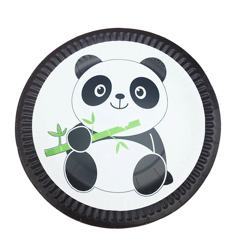 Пандой вечерние одноразовая скатерть шляпа флаги чашки пригласительных билетов