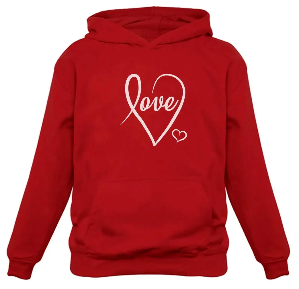 

Love Cursive Heart Valentine's Day Men Women Hoodie