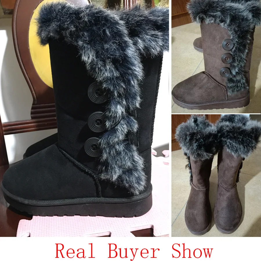 2020 Women Boots platform Winter Shoes Women Snow Boots Keep Warm Mid Calf Winter Boots Women Faux Fur Botas Mujer