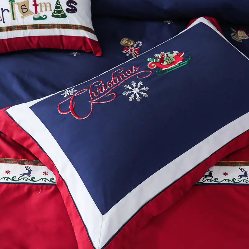 4/7 шт. Рождественский Комплект постельного белья длинные штапельные хлопковые