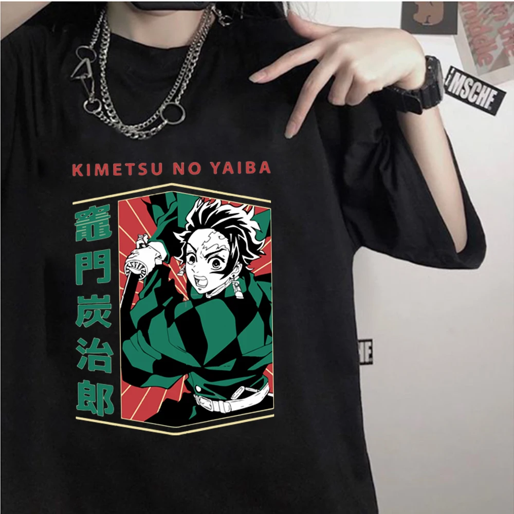 

Популярная забавная мультяшная футболка с рассекающим демонов Женская Мужская модная футболка Kimetsu No Yaiba футболка с японским аниме футболк...
