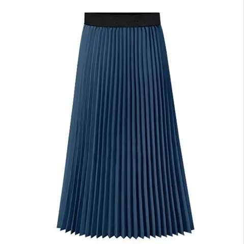 Clobee Женская юбка весна осень 2020 Ретро высокая талия плиссированная однотонная до