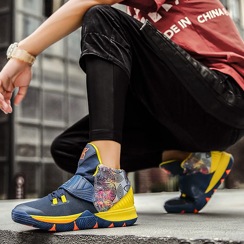 

2020 Blue Print Streetball Sneakers Lovers Men High Top Basket Shoes Designers Comfort Mesh Basketball Shoes Men Zapatos Hombre