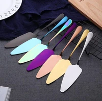 colorful stainless steel cake shovel with serrated edge server blade cutter pie pizza shovel cake spatula baking tools wholesale