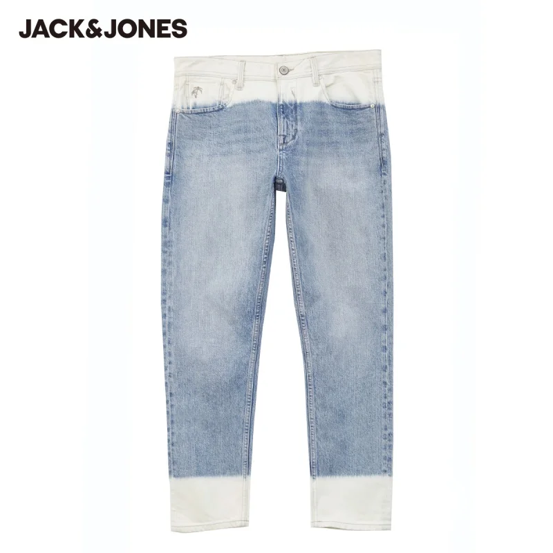 

JackJones Men's Washed Contrasting Slim Fit Streetwear Crop Jeans| 220232520