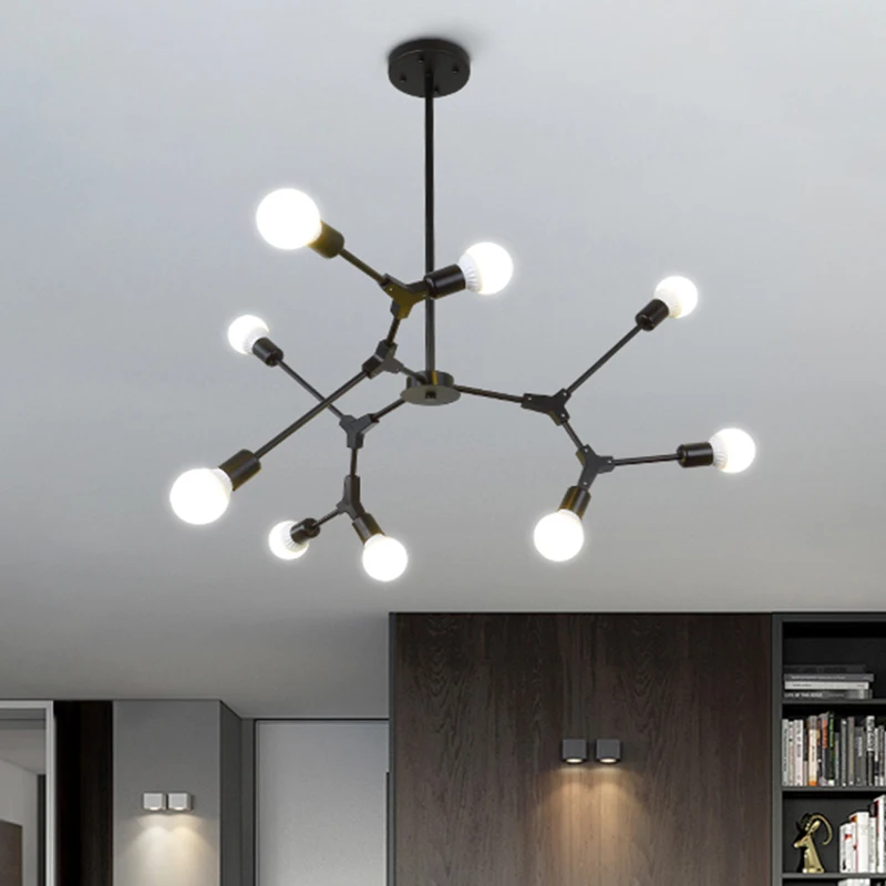 Modern Chandelier Magic Bean Molecular Light Gold Black Tree Nordic Kitchen Hair Salon Barber Shop Lighting |