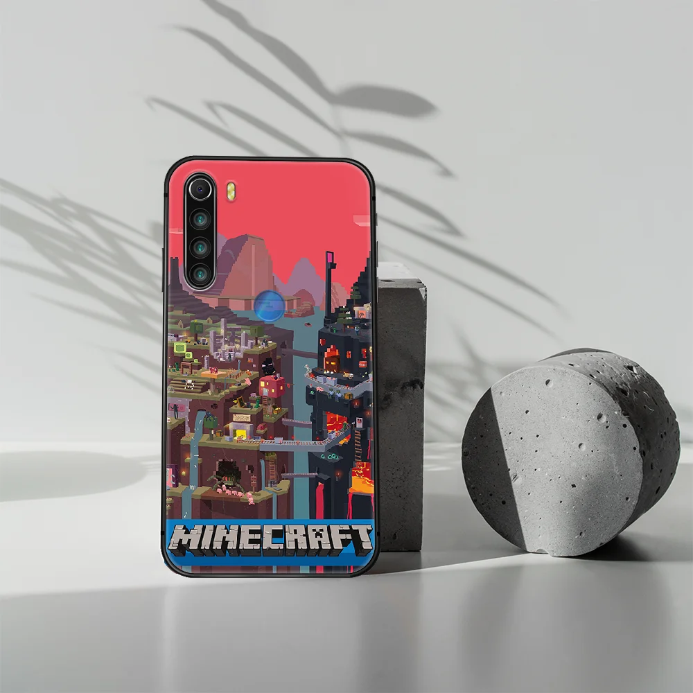 

MINI world Sandbox Phone Case Cover Hull For XIAOMI Redmi 7 7a 8 8a 9 9a NOTE 6 7 8 8t 9 9s Pro Max 4X black Prime Soft Funda