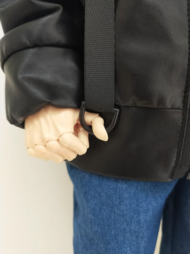 1/6 1/4 1/3 Doll Clothes 3-piece suit vest + black leather jacket dark blue denim trousers Accessories for Boys Girls toy | Игрушки и