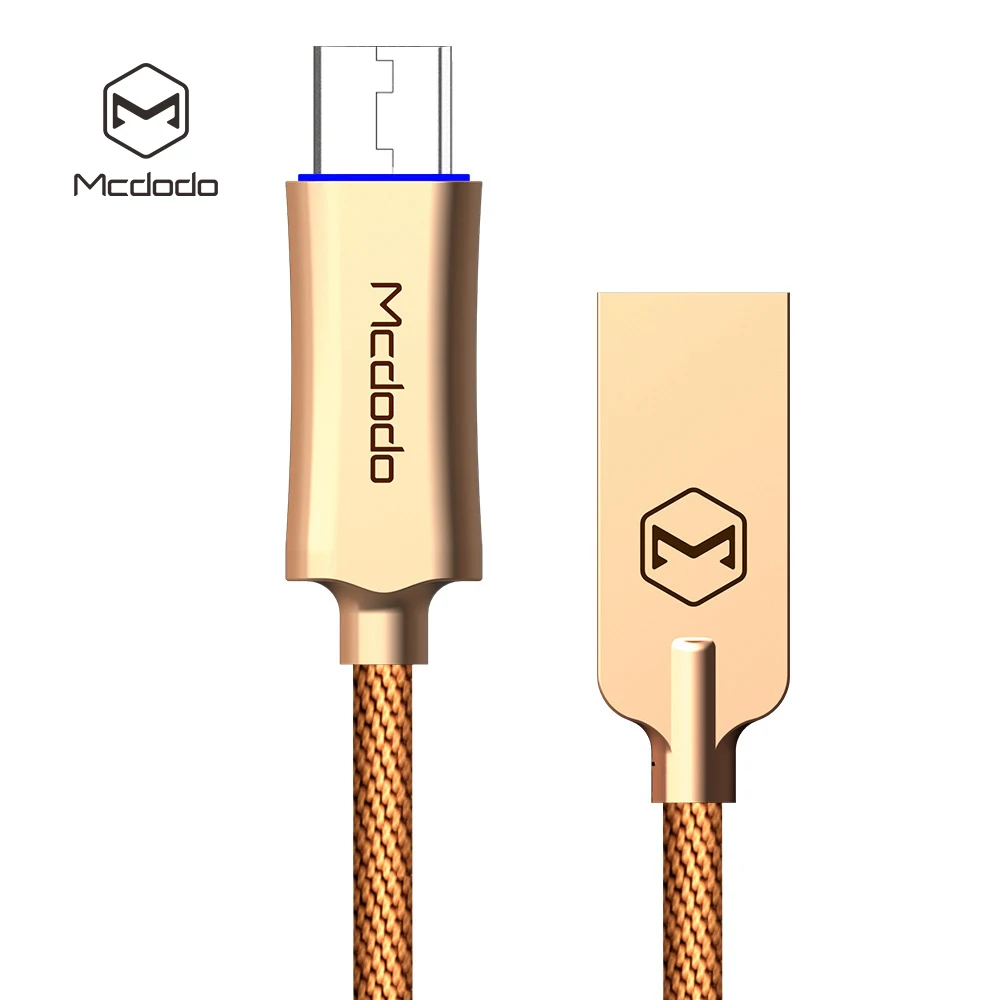 10 шт./лот Mcdodo Micro USB кабель для samsung Xiaomi Быстрая зарядка автоматическое отключение данных USB кабель с светодиодный кабель для зарядки телефона - Цвет: Micro Glod