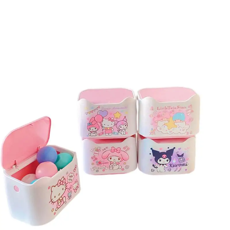 

Kawaii Sanriod мультфильм аниме серия Kitty Mymelody Kuromi Рабочий стол пресс мусорная банка коробка для хранения для маленьких девочек праздничный подар...