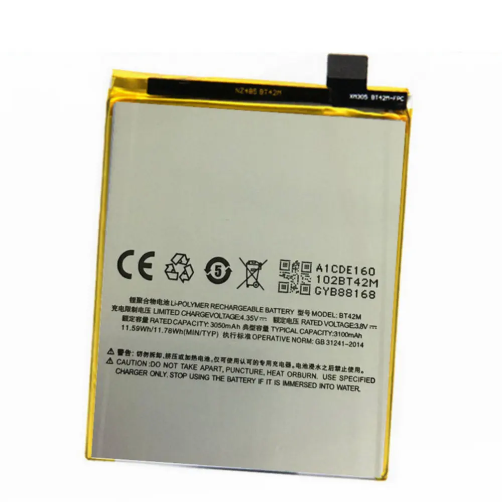 

3100mAh BT42M M030 battery for Meizu Metal M1 martphone batteries High quality Replacement Battery